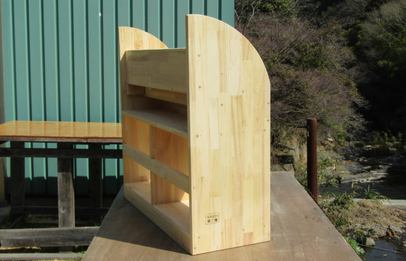 手作り木製 ちょっとスリムな絵本棚 幅80cm