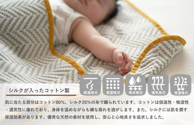 シルク混ひざ掛け mumブランケット（ナイト）