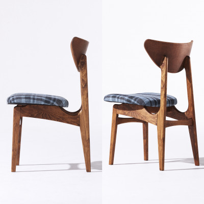 Karl Dining Chair ガルボ ブルー ダークブラウンフレーム【SWOF】【1487585】