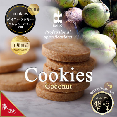 ダイコークッキー(お家で焼くだけクッキー生地)ココナッツ(カット)　　訳あり　大容量【配送不可地域：離島】【1610881】