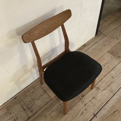 Cordial Dining Chair BRフレーム オイルレザー 墨ブラック【SWOF】【1572493】