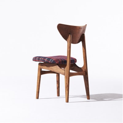 Karl Dining Chair ガルボ タータンレッド ダークブラウンフレーム【SWOF】【1487539】