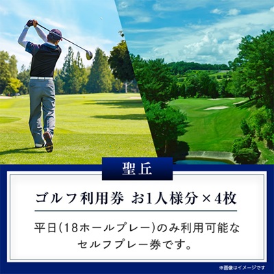 大阪府 聖丘平日セルフプレー券(4名様分)/ ゴルフ 利用券【1288506】