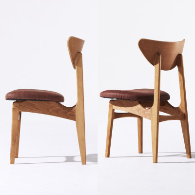 Karl Dining Chair オイルレザー ダークブラウン MBRフレーム【SWOF】【1487607】