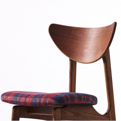 Karl Dining Chair ガルボ タータンレッド ダークブラウンフレーム【SWOF】【1487539】