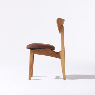 Karl Dining Chair オイルレザー ダークブラウン MBRフレーム【SWOF】【1487607】