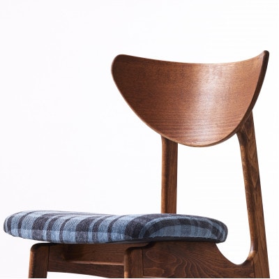 Karl Dining Chair ガルボ ブルー ダークブラウンフレーム【SWOF】【1487585】