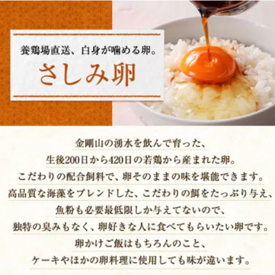 大阪府富田林産　さしみ卵　産直卵145個〜180個(季節により個数・サイズが変動します)【1590902】
