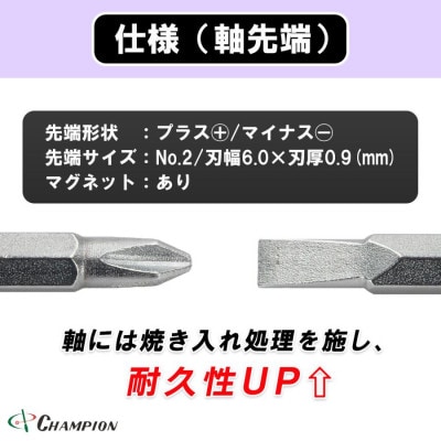 チャンピオンツール 差替ドライバー (+2/-6.0)×150 プラス・マイナス兼用 DK-96【配送不可地域：沖縄県】【1589493】