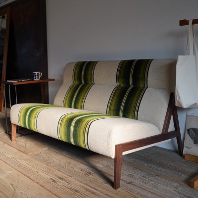 A Sofa(エーソファ)幅150cm　グリーンストライプ【SWOF】【配送不可地域：離島・沖縄県】【1644913】