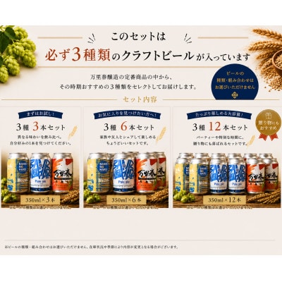 【ブルワー厳選】 万里春醸造クラフトビール 3種飲み比べ3本セット【配送不可地域：離島】【1754513】