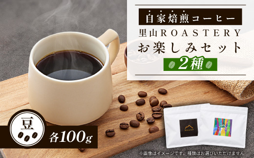 【豆:2種計200g】自家焙煎コーヒー豆(100g×2)　里山ROASTERYお楽しみセット【1695730】