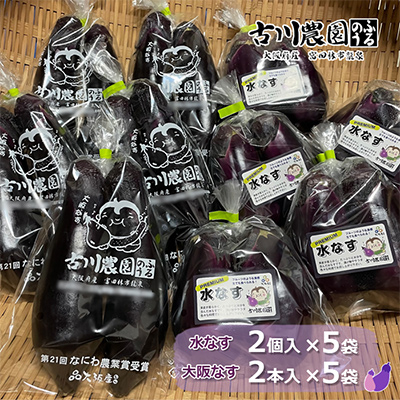 【産地直送】古川農園「大阪なす」と「水なす」の食べ比べセット【1293804】