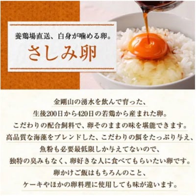 大阪府富田林産　さしみ卵　産直卵40個〜50個(季節により個数・サイズが変動します)【1651666】