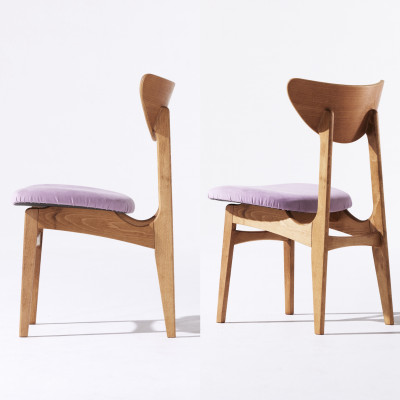 Karl Dining Chair PFスウェード グレイッシュピンク MBRフレーム【SWOF】【1487590】