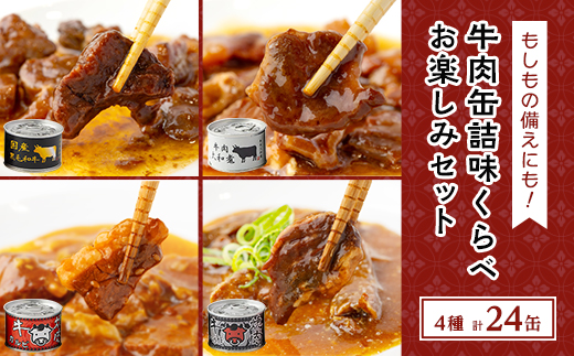 牛肉缶詰味くらべお楽しみセット(4種×各6缶)【1156724】