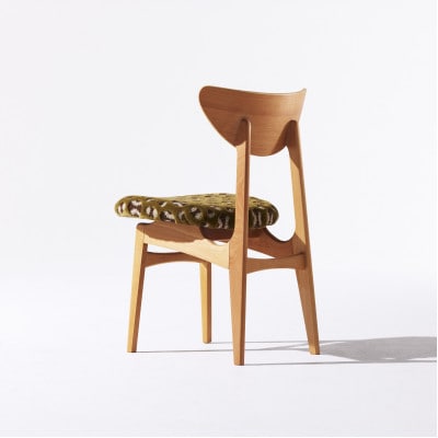 Karl Dining Chair モコ グリーン ミディアムブラウンフレーム【SWOF】【1487574】