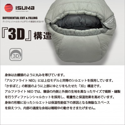 イスカ《シュラフ寝袋》アルファライト NEO 700 グレー アウトドア・キャンプ。【ISKOT】【1739523】