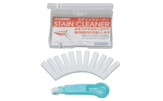 歯の着色汚れクリーナー　ステインクリーナーつけかえ式（本体１個、替え10個）×5　大容量　お徳用　クリアデント　ホワイトニング　美白　送料無料