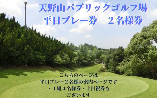 天野山パブリックゴルフ場　平日プレー券　２名様　ゴルフ ゴルフ利用券 チケット コース 平日限定 送料無料