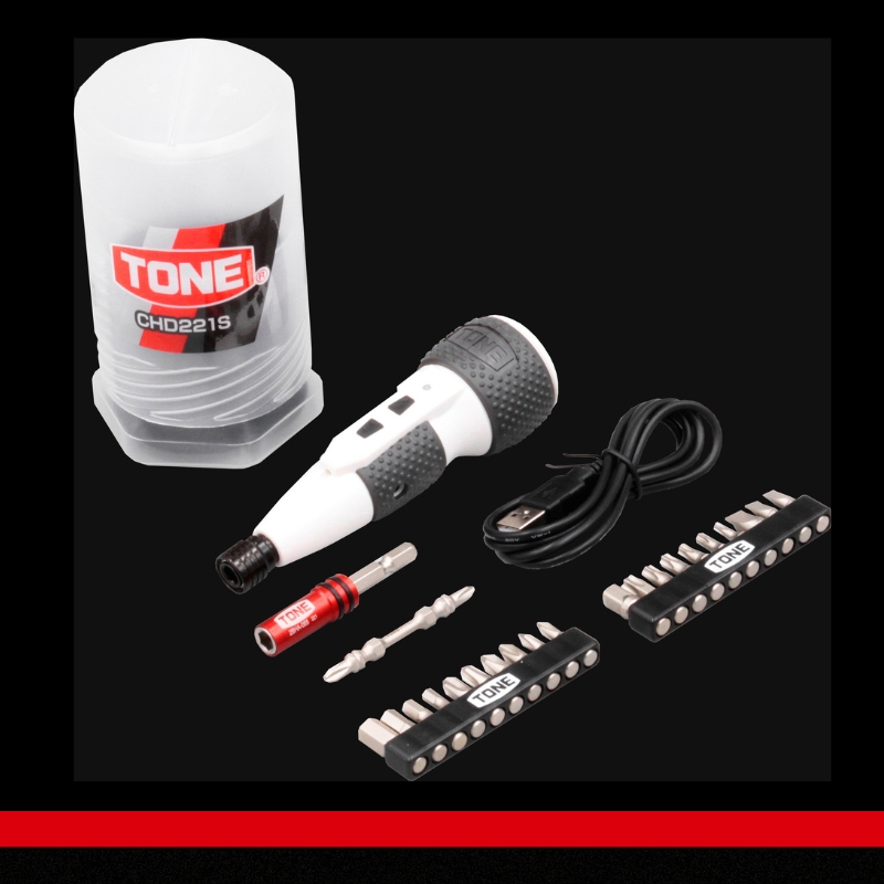 TONE トネ ハイブリッド電動ドライバーセット CHD221S 15001-40001323｜工具 整備士 自動車 バイク DIY 日本製 メンテナンス