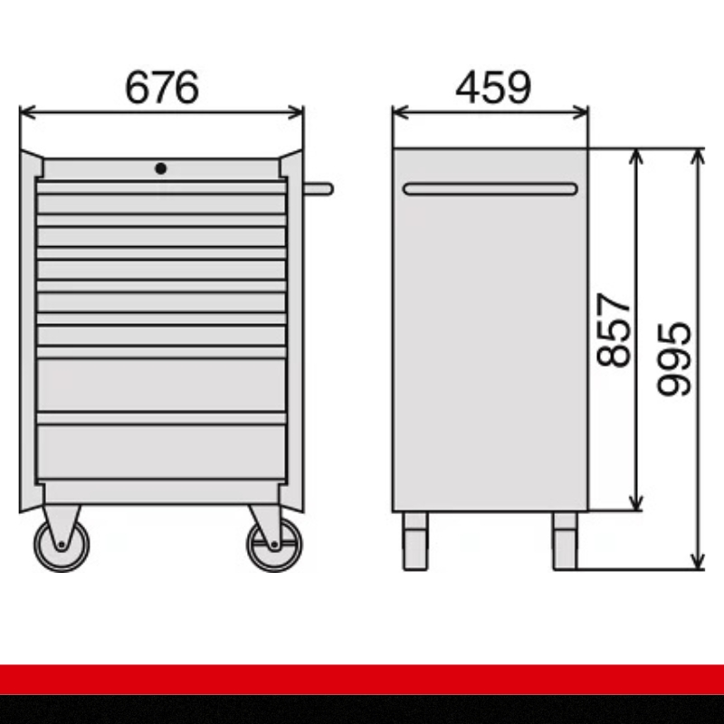 TONE トネ ローラーキャビネット WS207R　工具　TONE　トネ 15001-30025226｜工具 整備士 自動車 バイク DIY 日本製 メンテナンス