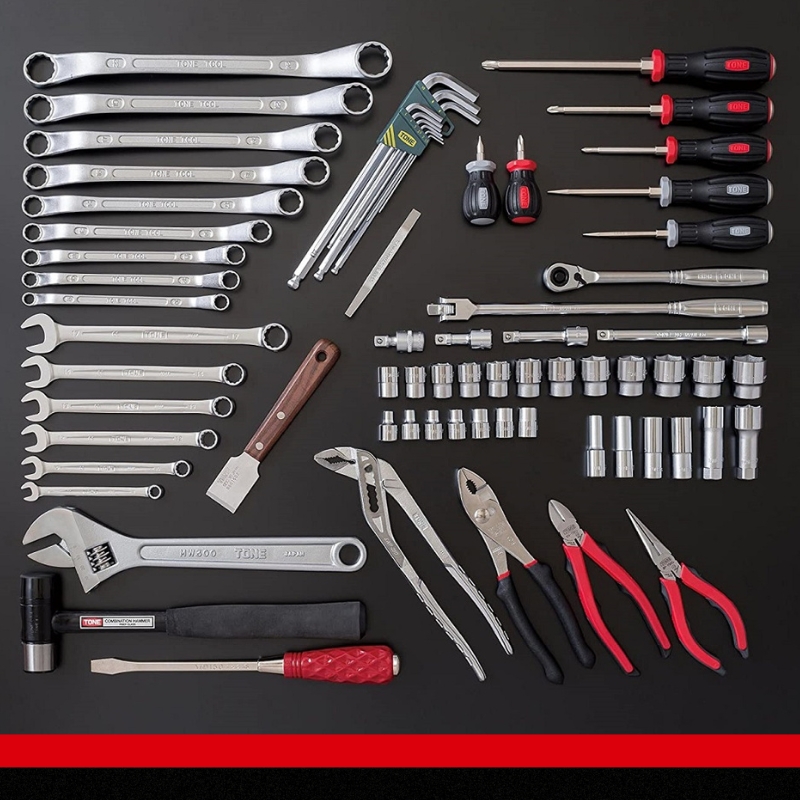 TONE トネ ツールセット（レッド）　TSA350　工具　TONE　トネ 15001-40000407｜工具 整備士 自動車 バイク DIY 日本製 メンテナンス