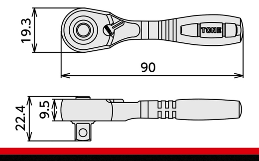 TONE トネ コンパクトショートラチェットハンドル（ホールドタイプ） RH3CHS　工具　TONE　トネ 15001-40000385｜工具 整備士 自動車 バイク DIY 日本製 メンテナンス