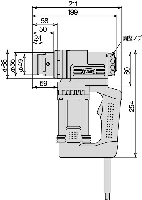 1次締め専用レンチ建方1番(トルシアボルト用) GKS251　工具　TONE　トネ 15001-40000064