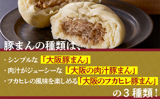 関西風 豚まん セット！贅沢 ３種類 食べ比べ（豚まん 3個、肉汁 豚まん 3個、フカヒレ 豚まん 3個）総菜 夜食 小腹を満たす 冷凍 美味しい 大容量 肉まん お得 たっぷり ボリューム 簡単調理 送料無調 買い回り対象　お取り寄せ お取り寄せグルメ