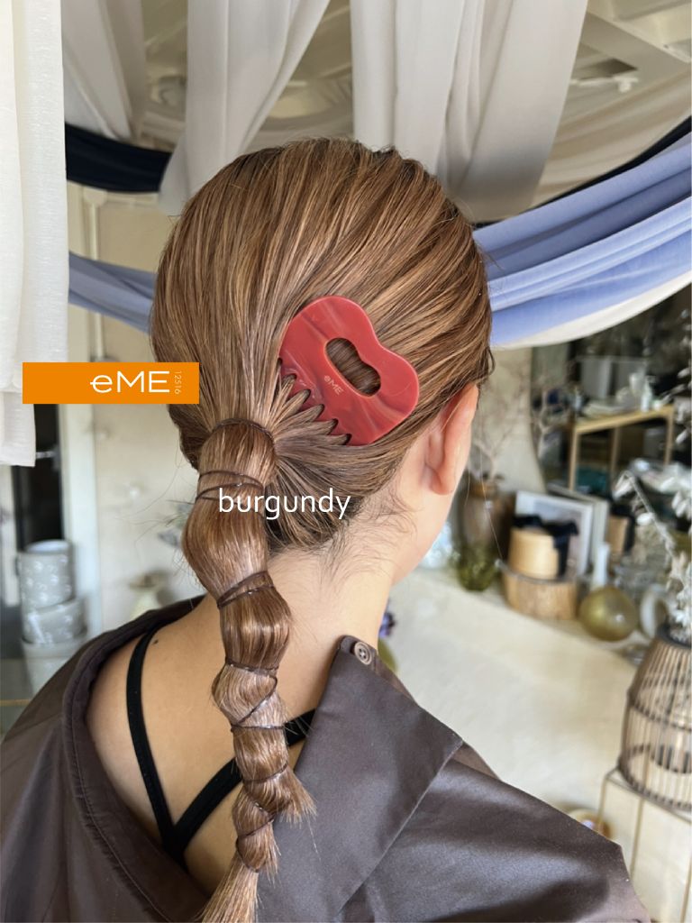 アクリル製 ヘアコーム burgundy（バーガンディ） ヘアアクセサリー eME　tayu