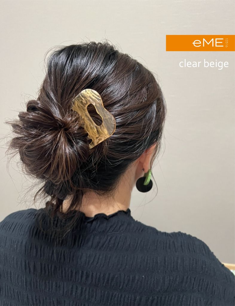 アクリル製 ヘアコーム clear beige（クリアベージュ） ヘアアクセサリー eME　tayu