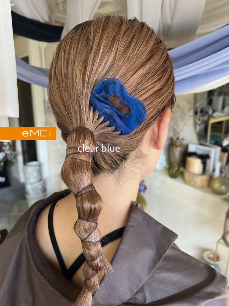 アクリル製 ヘアコーム clear blue（クリアブルー） ヘアアクセサリー eME　tayu