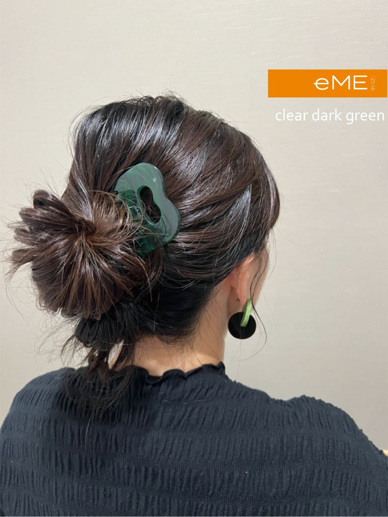 アクリル製 ヘアコーム clear dark green（クリアダークグリーン） ヘアアクセサリー eME　tayu