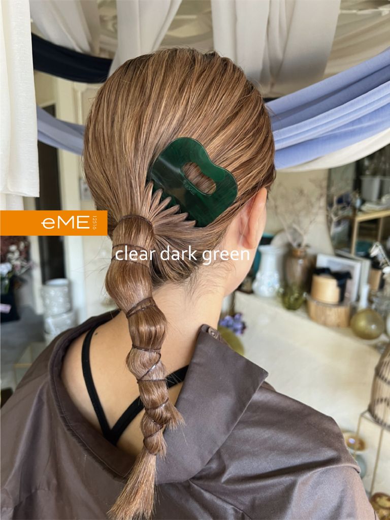 アクリル製 ヘアコーム clear dark green（クリアダークグリーン） ヘアアクセサリー eME　tayu