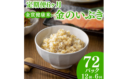 定期便6ヶ月 ご飯パック 金賞 健康米 金のいぶき  120g×12個入り 国産 レンチン もち麦 軽食 夜食 簡単 白米 麦 食物繊維 ビタミン 御飯 ごはん パック ご飯 パックライス