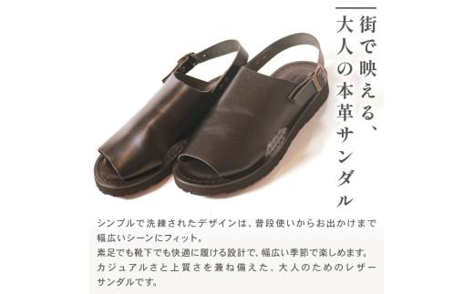 メンズ レザーサンダル ブラック LLサイズ 27.5 28.0 cm  レザーシューズ レザー シューズ 革靴 革 靴 シンプル カジュアル 街歩き 大阪府 松原市