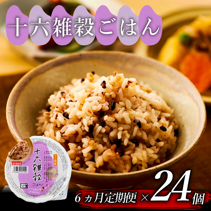 定期便 6回 十六雑穀 ごはんパック 160g 24個 パックごはん パックご飯 ごはんパック ご飯パック パックライス パック 16雑穀 雑穀 米 ごはん ご飯 こめ ライス 備蓄 保存 防災 レンジ 調理 簡単 レンチン 温めるだけ 健康 ダイエット 美容 栄養 ヘルシー 国産 24 24食 レトルト インスタント おいしい 人気 おすすめ おくさま印 大阪 松原