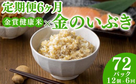 定期便6ヶ月 ご飯パック 金賞 健康米 金のいぶき  120g×12個入り 国産 レンチン もち麦 軽食 夜食 簡単 白米 麦 食物繊維 ビタミン 御飯 ごはん パック ご飯 パックライス
