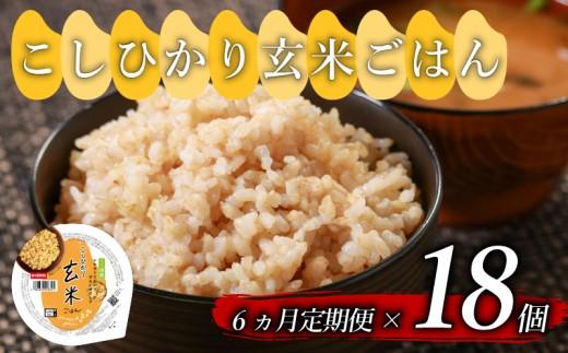 定期便 6回 こしひかり 玄米ごはんパック 160g 18個 玄米 米 ごはん ご飯 こめ パックライス パックご飯 パックごはん ご飯パック ごはんパック パック ライス 備蓄 保存 非常 防災 電子 レンジ 温めるだけ レンチン 健康 ダイエット 美容 ヘルシー レトルト インスタント おいしい 人気 おすすめ 18 18食 おくさま印 人気の玄米ご飯パック 美味しい玄米ご飯パック 大阪 松原
