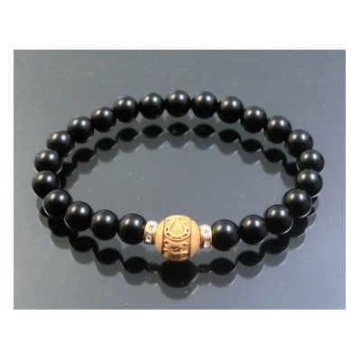 万事が馬九行く・柘植の九頭の馬ブレスレット　オニキス　紳士【配送不可地域：沖縄県】【1703458】