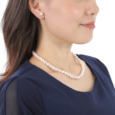 【RoseYumiRose】8mmパール3点セット(ネックレス/ペンダント/イヤリング)ホワイト【配送不可地域：沖縄県】【1663075】