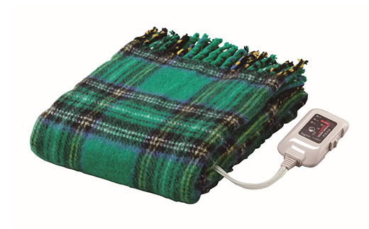 電気ひざかけ　(電気ブランケット)　グリーン(約140×82cm)【1608430】