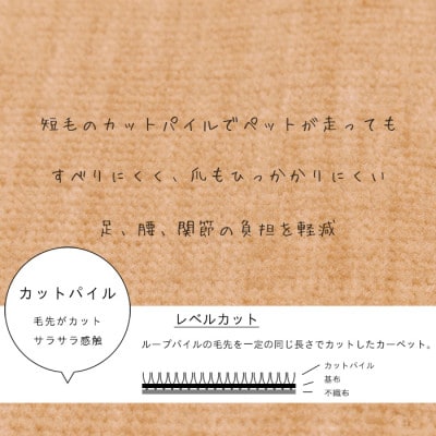 カーペット 日本製 抗菌防臭 犬 猫 ペット対応 ビオラ 176×261cm 江戸間 3畳 ベージュ【1519443】