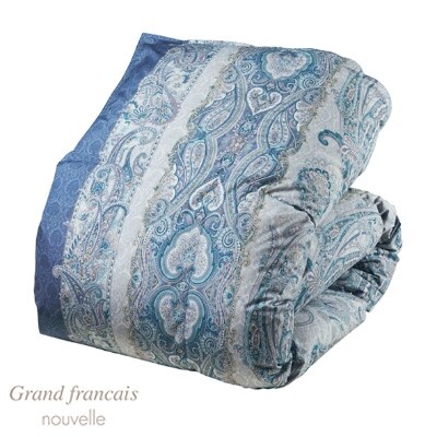 【シングル】ダニプルーフ生地使用　合掛け羽毛布団ダウン80%　抗菌防臭羽毛使用CILレッド　色ブルー【1210871】