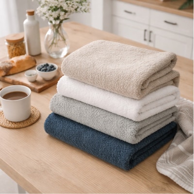 【フェイスタオル3枚組】『非ふわふわ派』のための瞬間吸水タオル(34×90cm) ダークネイビー【1726149】