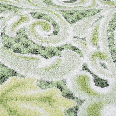 日本製 廊下カーペット 80cm×440cm 【モダンオーナメント】 滑り止め グリーン【1671949】