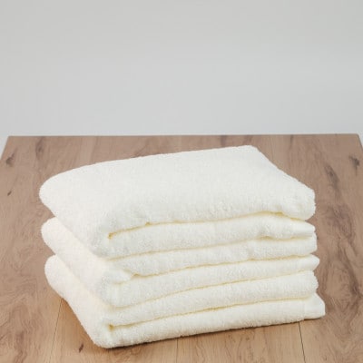●甘撚りバスタオル　オフホワイト3枚【1724544】