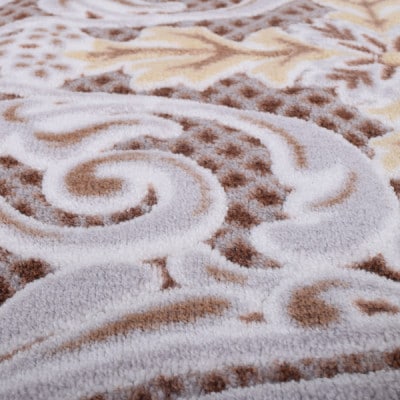 日本製 廊下カーペット 80cm×700cm 【モダンオーナメント】 滑り止め ブラウン【1671887】