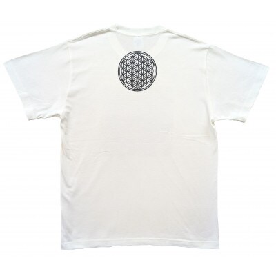 Tシャツ フラワー・オブ・ライフ 麻炭 白 (半袖 Sサイズ)【1619661】